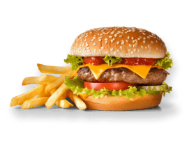 Burger and fries